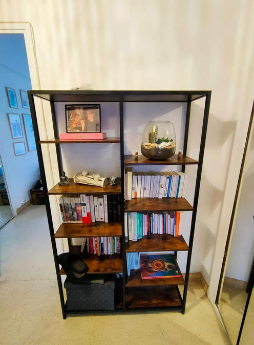 VASAGLE Bookcase with 5 Tier Standing Shelf for Living Room, Bathroom, Kitchen, Hallway, Easy Assembly, Vintage BrownBlack LLS155B01 Amazon.de Home Kitchen
