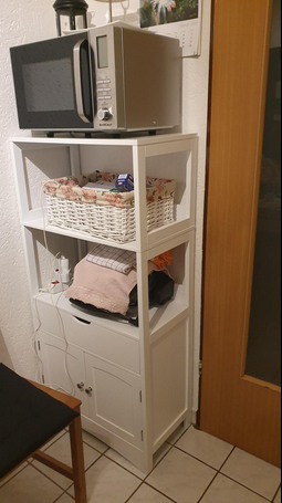 Vasagle BBC64WT Bathroom Cabinet 4 Tier Bathroom Cabinet Wooden White 60 x 122 x 32.5 cm (W x H x D) Amazon.de Home Kitchen