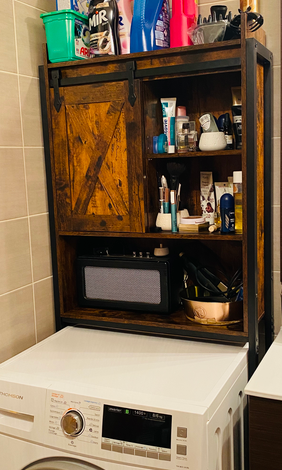BTS003B01 VASAGLE Toilet Shelf, Bathroom Shelf with a Steel Frame Cabinet for a Washing Machine, Easy Assembly, Industrial Design, 64 x 24 x 171 cm, Vintage BrownBlack Amazon.de Home Kitchen(2)