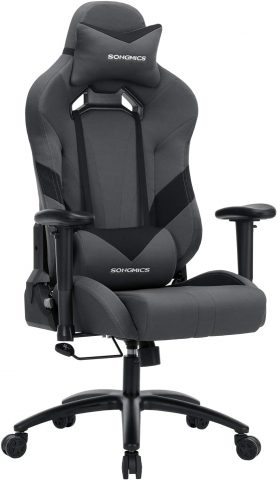 Weinlaub spēļu krēsls, ergonomisks biroja krēsls ar regulējamiem roku balstiem, komplektā jostas daļas spilvens
