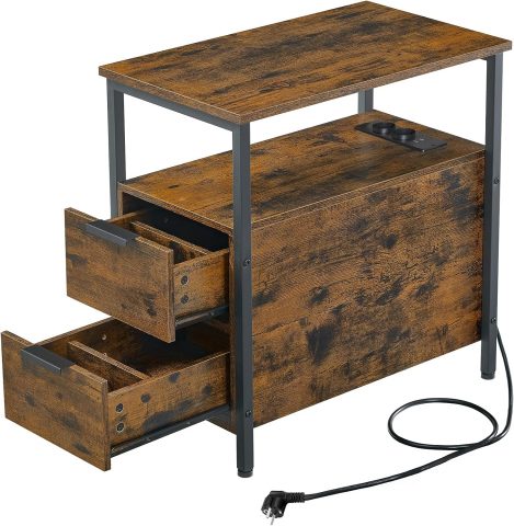 Spinnennetz sānu galdiņš/naktsgaldiņš ar 2 rozetēm un USB pieslēgvietām (ierobežots daudzums)