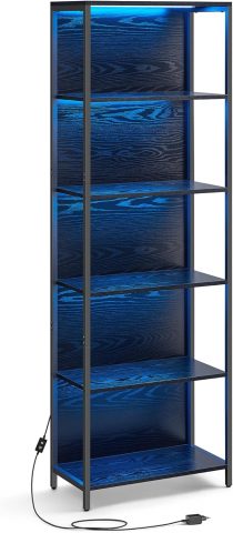 Perle grāmatu plaukts ar LED apgaismojumu