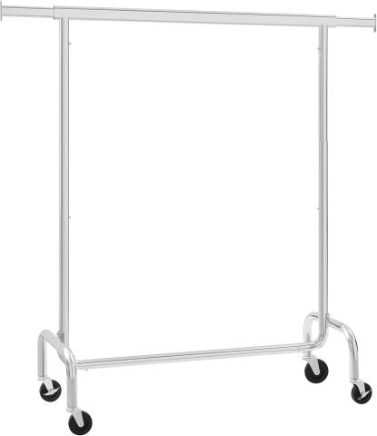 Abendrot drēbju statīvs uz riteņiem (iztur 136 kg) sudraba