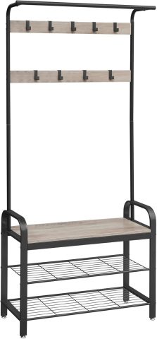 Modulo apģērbu pakaramais ar noņemamiem āķiem (pelēks 84 cm)