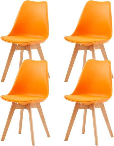 4 krēslu komplekts par super cenu ar bezmaksas piegādi (oranžs)