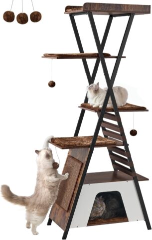 SKYPAW XXL – augsts kaķu koks lielām un vairāku kaķu mājsaimniecībām (184 cm)