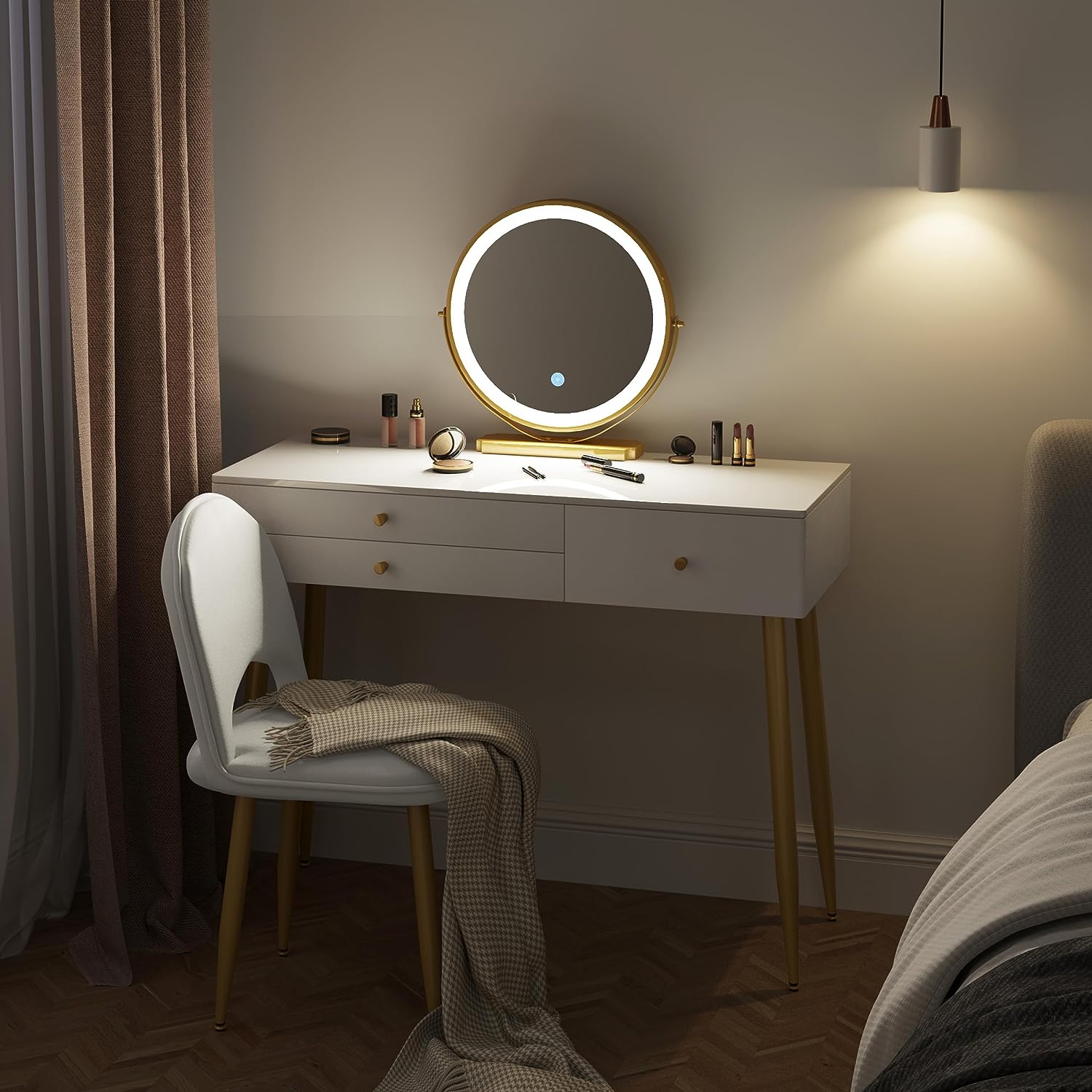 Schminktisch-mit-Beleuchtung-Frisiertisch-mit-3-Schubladen-MB6105ws-Creme-Gold-8