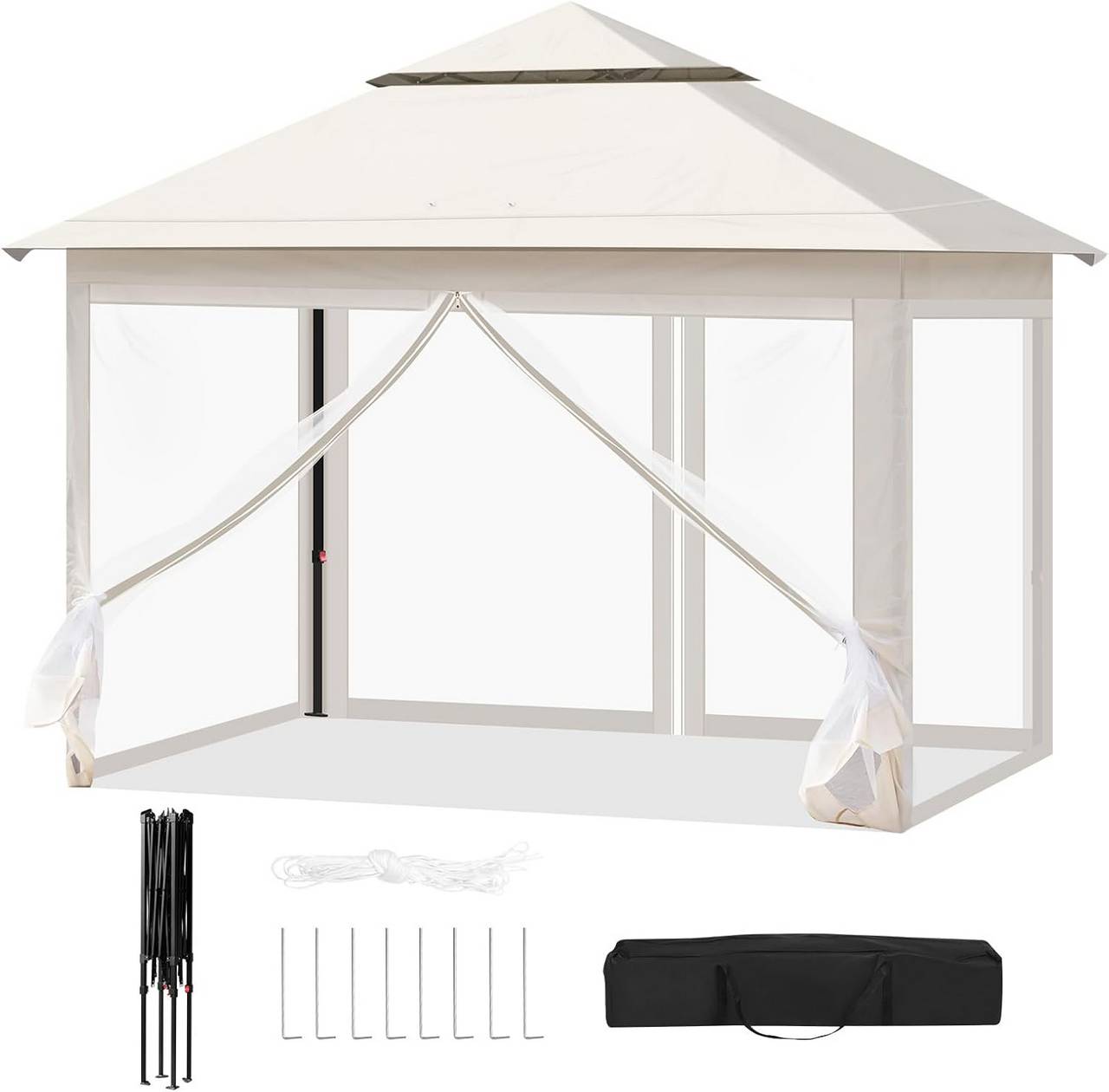 Pavillon-3x3-m-Moskitonetz-wasserdicht-stabil-hoehenverstellbar-UV-Schutz-W0UETT0942-Beige1